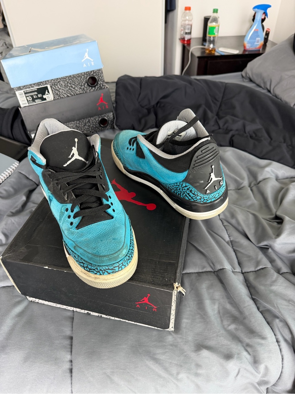 Nike Air Jordan 3 Teal and Black Low-Top Sneakers